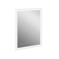 Зеркало LED 080 design pro 60x85 с подсветкой часы с антизапотеванием прямоугольное