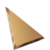 Треугольная зеркальная бронзовая плитка с фацетом 10мм ТЗБ1-02 - 200х200 мм/10шт