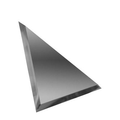 Треугольная зеркальная графитовая плитка с фацетом 10мм ТЗГ1-01 - 180х180 мм/10шт
