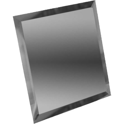 Квадратная зеркальная графитовая плитка с фацетом 10мм КЗГ1-03 - 250х250 мм/10шт
