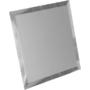 Квадратная зеркальная серебряная матовая плитка с фацетом 10мм КЗСм1-01 - 180х180 мм/10шт
