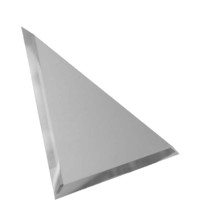 Треугольная зеркальная серебряная плитка с фацетом 10мм ТЗС1-01 - 180х180 мм/10шт