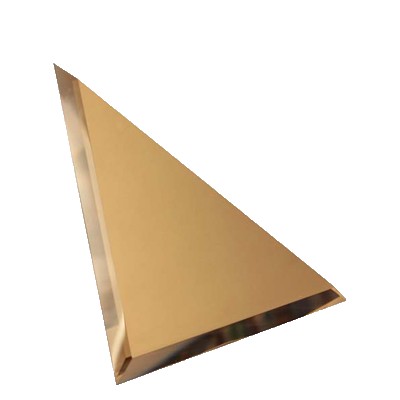 Треугольная зеркальная бронзовая плитка с фацетом 10мм ТЗБ1-03 - 250х250 мм/10шт